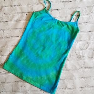 Blue & Green Tie Dye Spiral Camisole